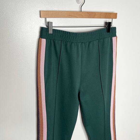 Spiritual Gangster Track Pants Womens Medium Green Stripe Pockets Loungewear - Picture 8 of 11